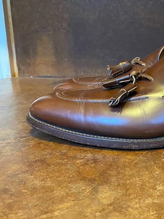 Vintage Alan McAfee London England Bullock Jones Brown Leather Tassel Loafers 11 main image 7
